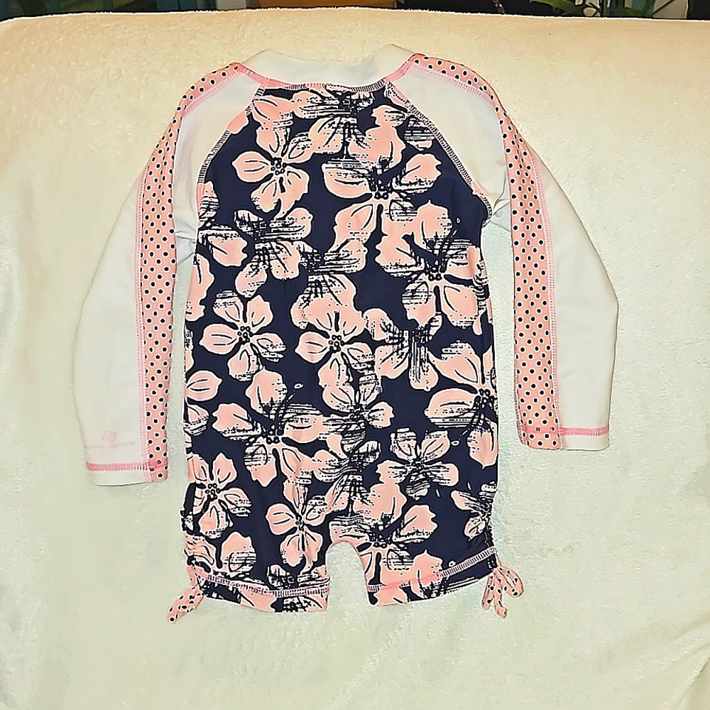 SNAPPER ROCK | Baby Girls & Toddlers Navy Orchid Surf Suit, UPF 50+ - Picture 10 of 12